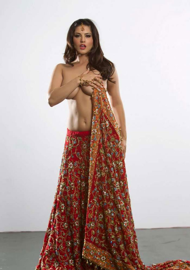 Sunny Leone In Red Saree Hot Photoshoot - Bollywood Chuchpa-9590