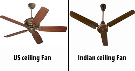 Why Ceiling Fans In India have 3 Blades Whereas US has 4-5 Blade Fans
