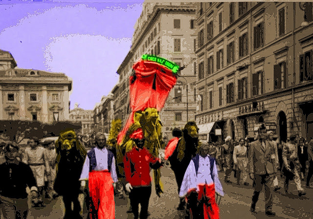 parade dans les rue 'une ville italienne 