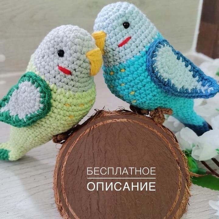 Вязаный попугай описание крючком