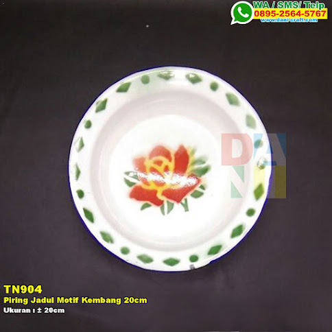 Piring Jadul Motif Kembang 20cm