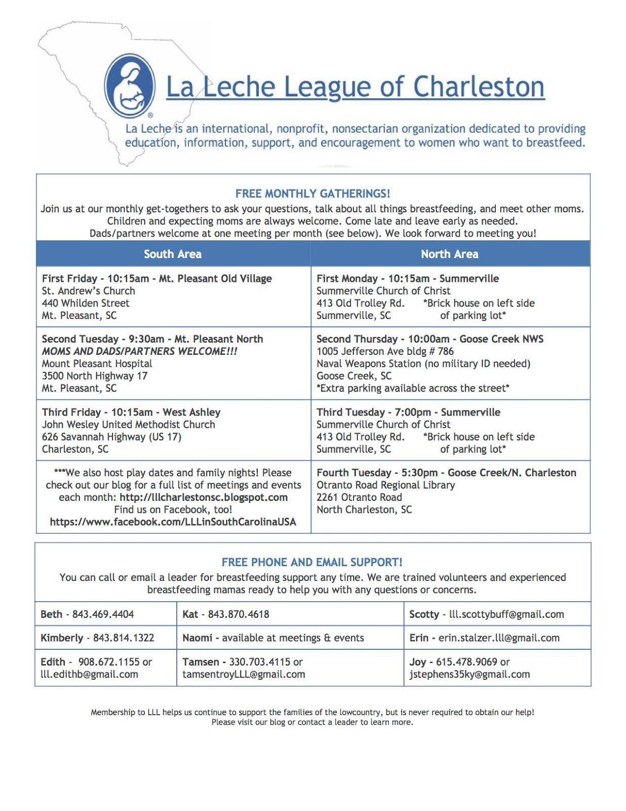 La Leche League of Charleston, South Carolina La Leche League of