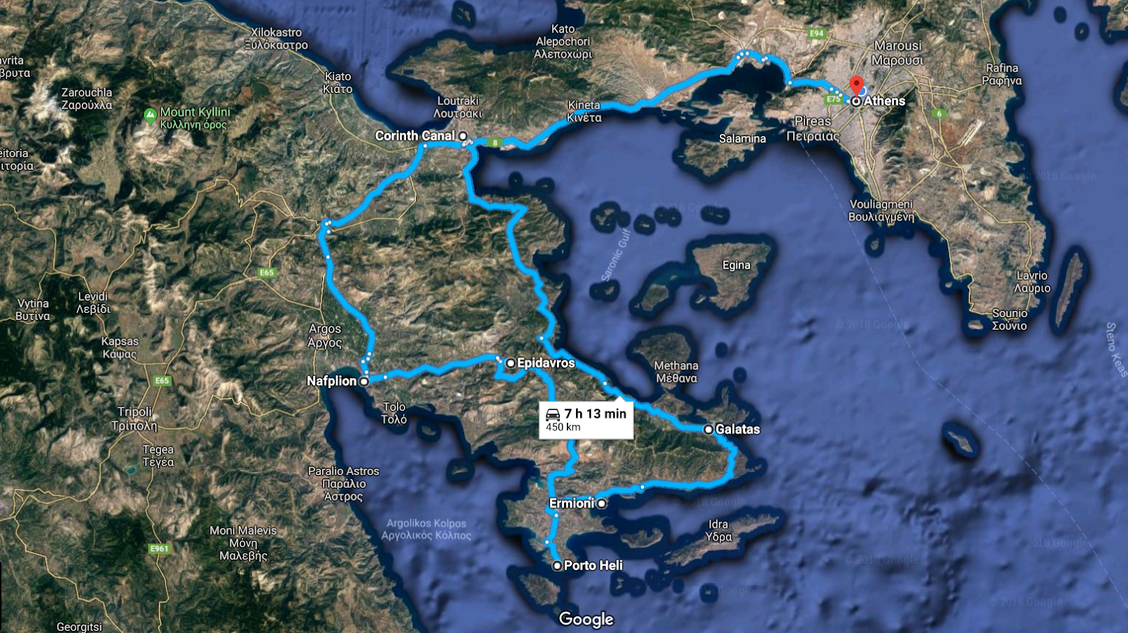 Ansa Car Rental Athens, Isthmus Corinth, Nafplion, Porto Heli, Ermioni
