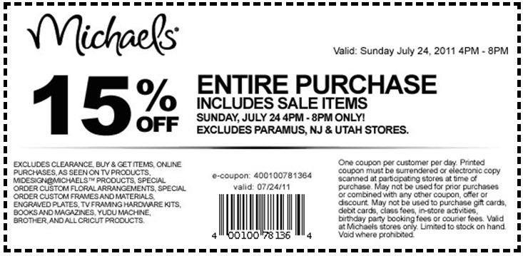michaels craft store coupon