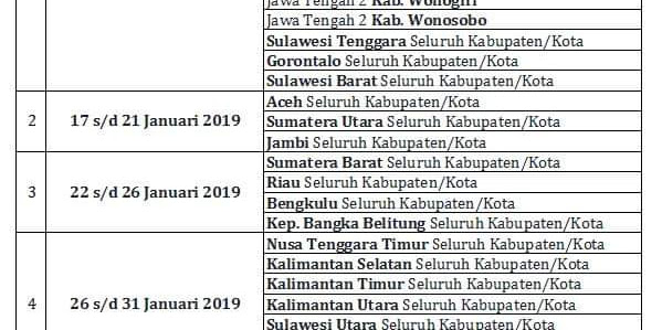 Jadwal Emis Genap 2019 Seluruh Indonesia
