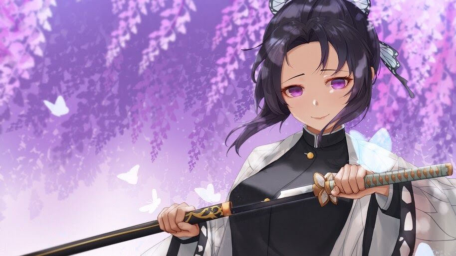 Shinobu, Katana, Kimetsu no Yaiba, 4K, #7.215