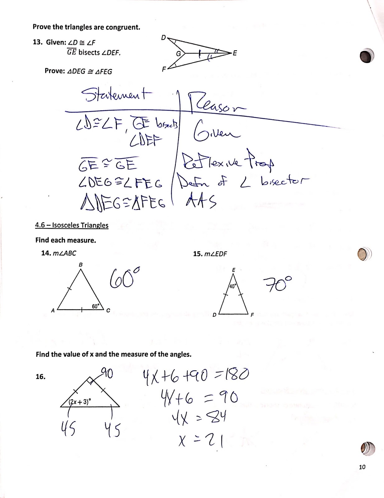 Mr Suominens Math Homepage Geometry Practice Final Answers