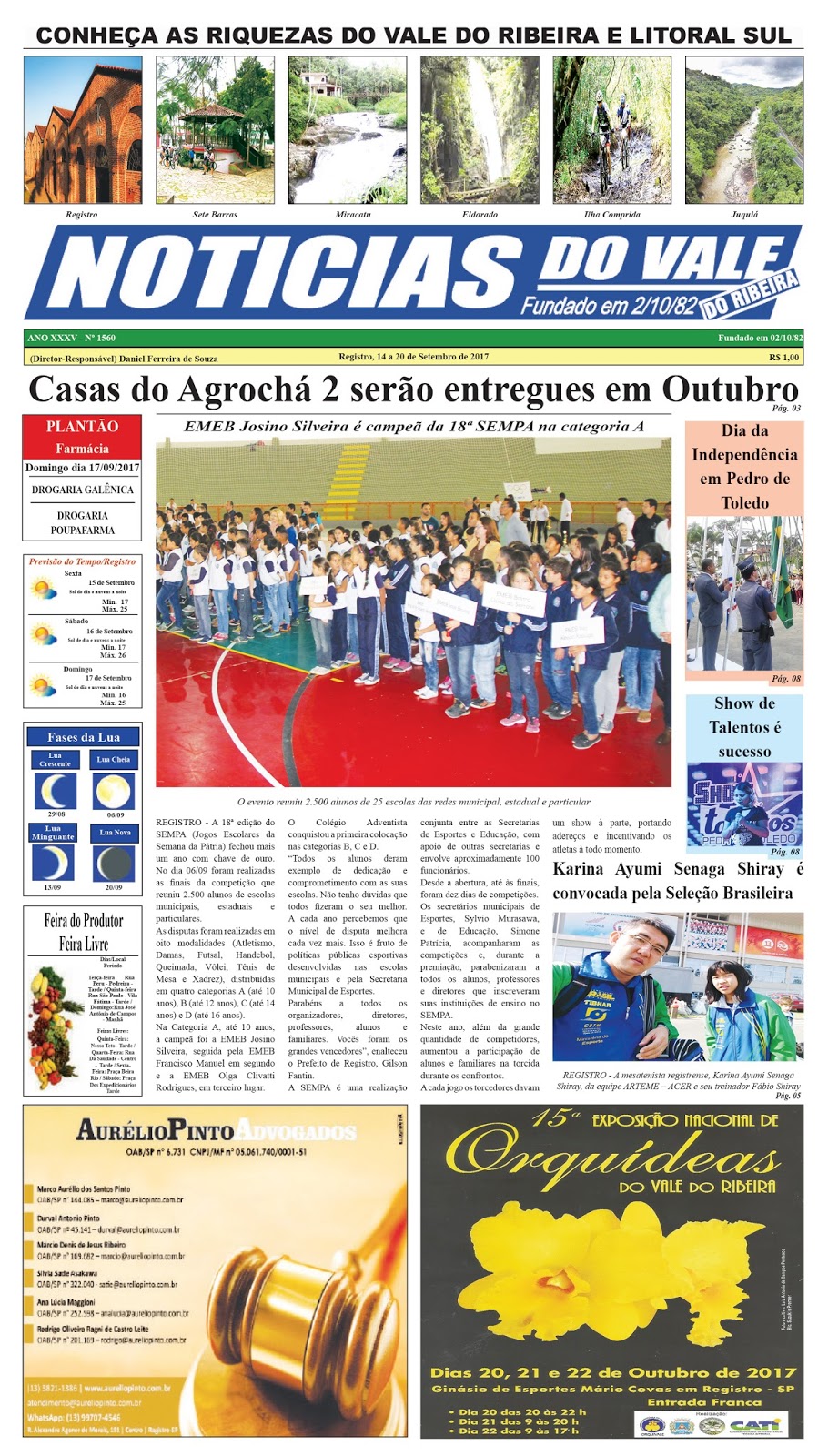 Jornal Noticias do Vale Edição 1560 do Jornal Notícias do Vale Jornal Noticias do Vale Edição 1560 do Jornal Notícias do Vale