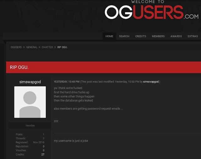 Fórum de invasão de conta OGusers hackeado