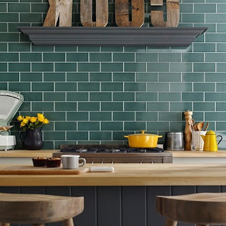 Duck Egg Blue Kitchen Wall Tiles