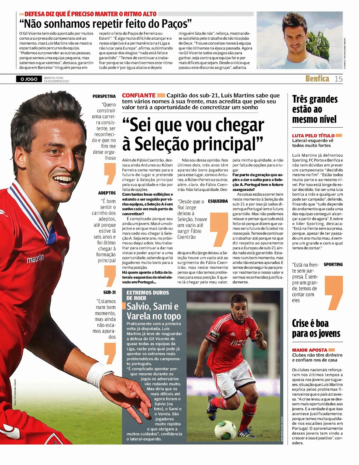 Luís Martins - Gil Vicente - entrevista - Benfica tem direito de preferência