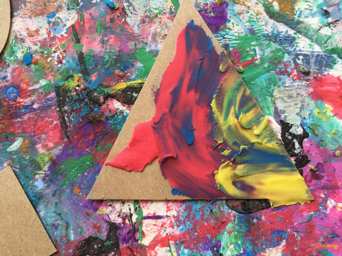 mini monets and mommies kids can finger paint with clay shapes