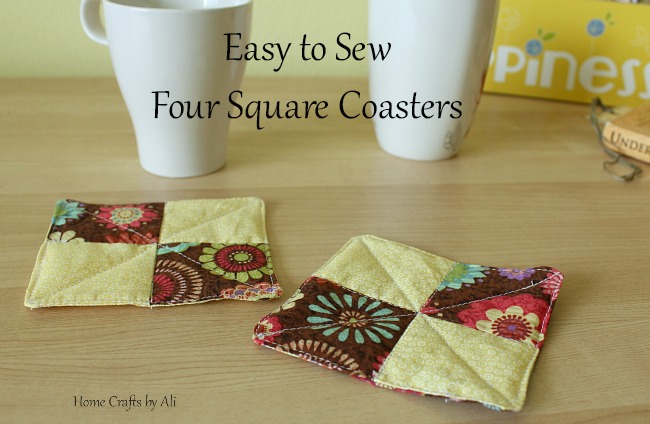 easy to sew four square coasters home crafts by ali