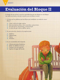 Apoyo Primaria Español 5to grado Bloque II Evaluación del Bloque II