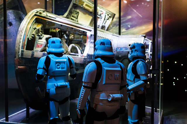 Stormtroopers looking inside a lunar lander