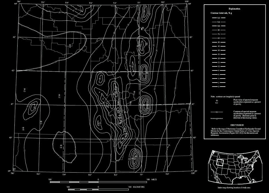 Maximum seismic spectral response acceleration taking into account for 1 second period,site class b, region2