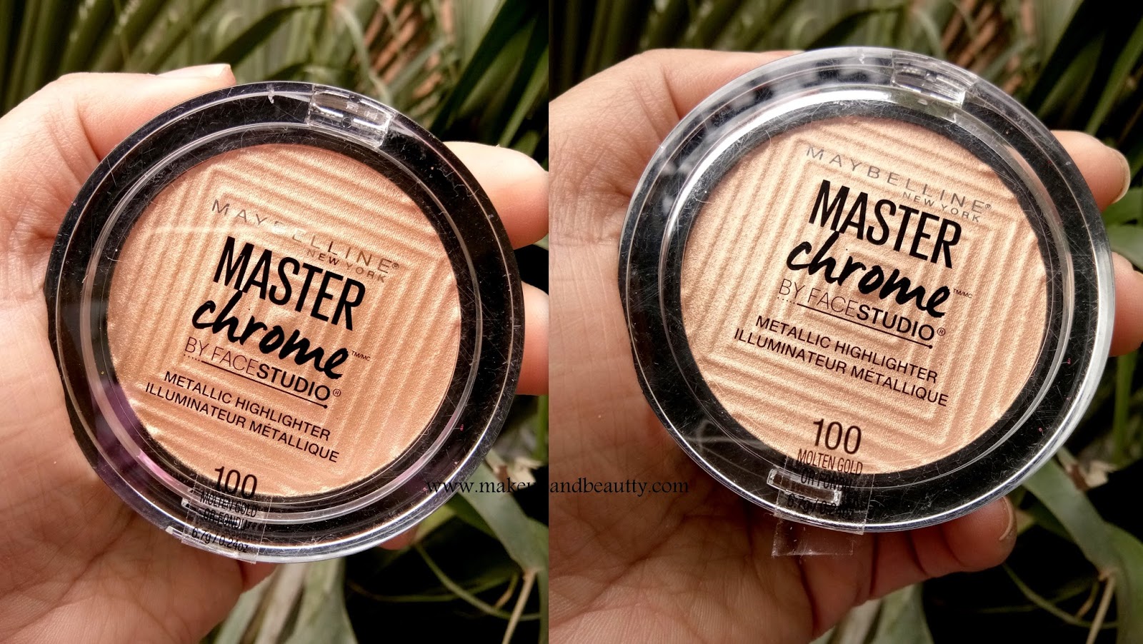 Descent Hoved ballet Makeup and beauty !!!: Review and swatches of Maybelline New York Face  Studio Master Chrome Metallic Highlighter- MOLTEN GOLD
