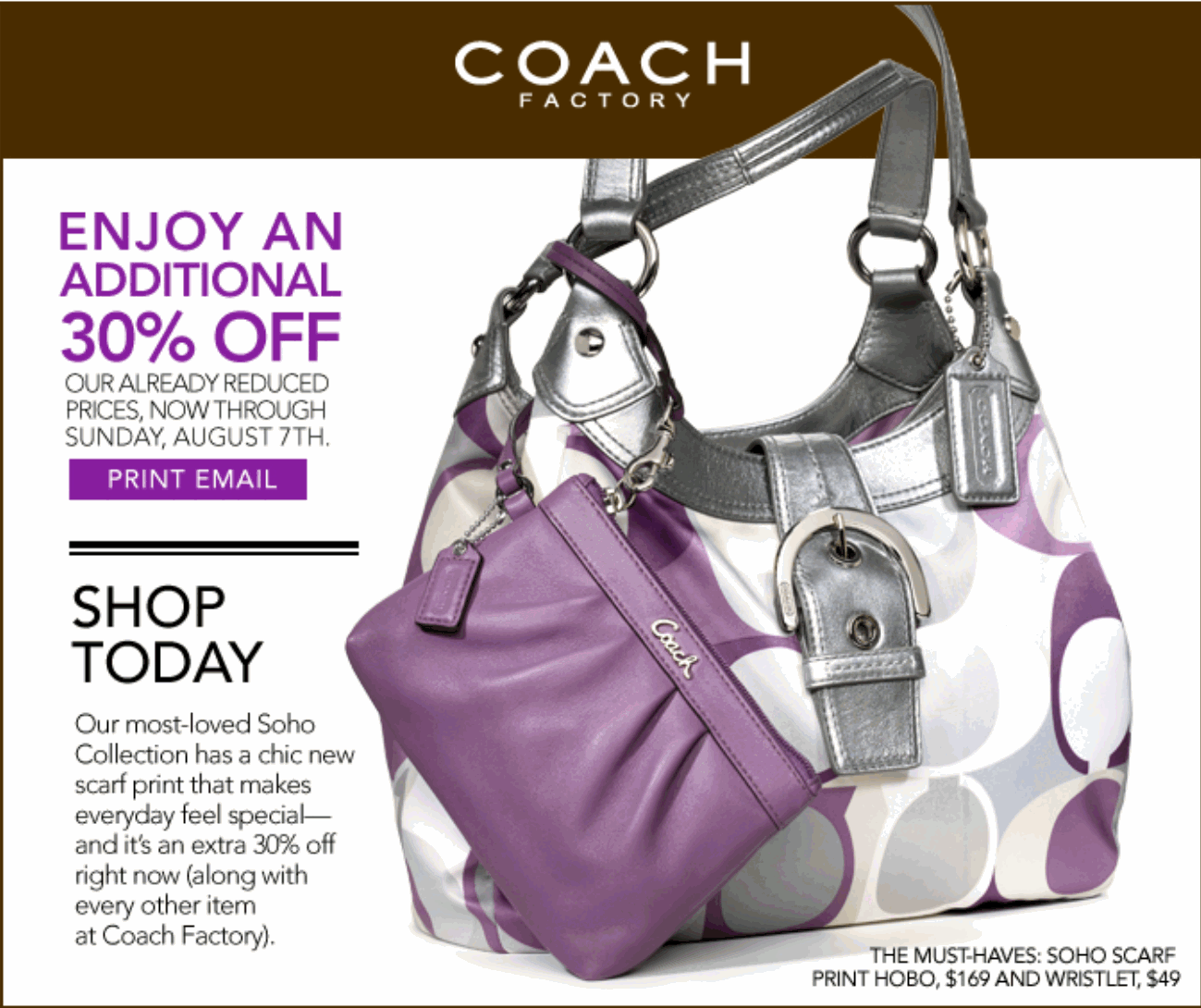 Nearly Free Stuff: Coach Outlet: 30% off Coupon