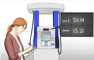 individual noticing down gas pump readout 