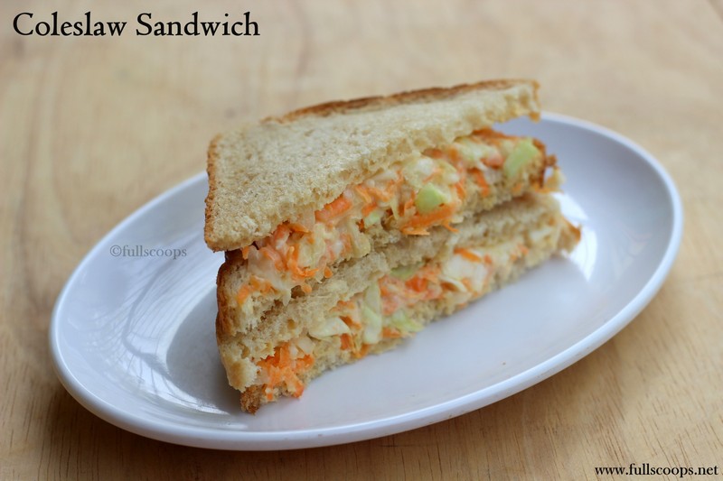 Coleslaw Sandwich Full Scoops A food blog with easy,simple & tasty