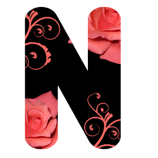 Letras Negras con Rosas. 