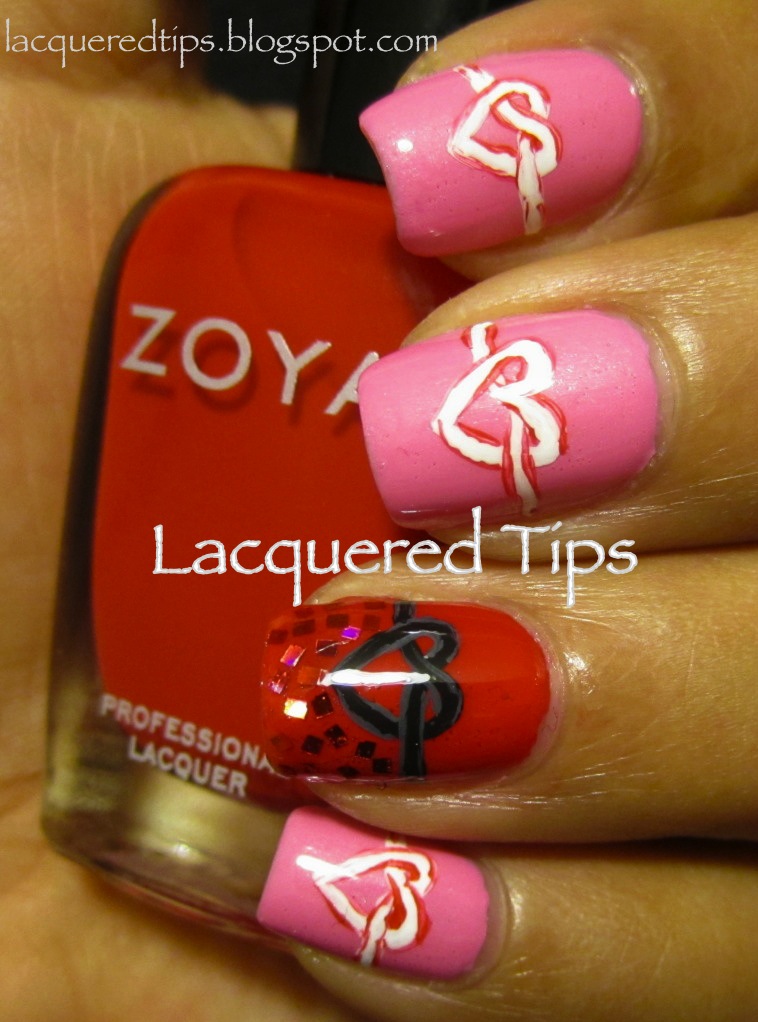 LACQUERED TIPS: Valentine's Day Nails 1
