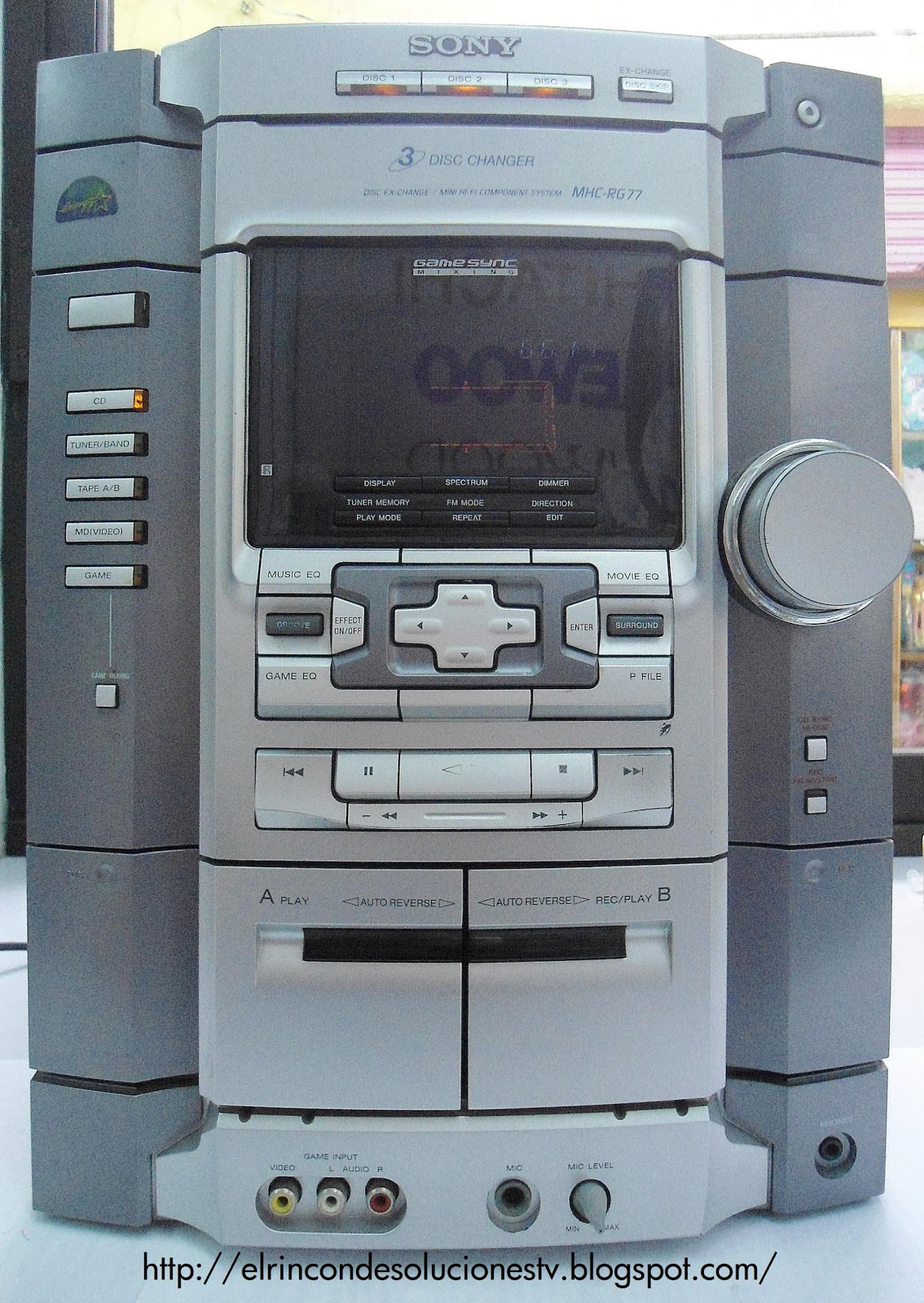 El rincón de soluciones tv - - - -: Sony HCD-RG77 Protec, push power.