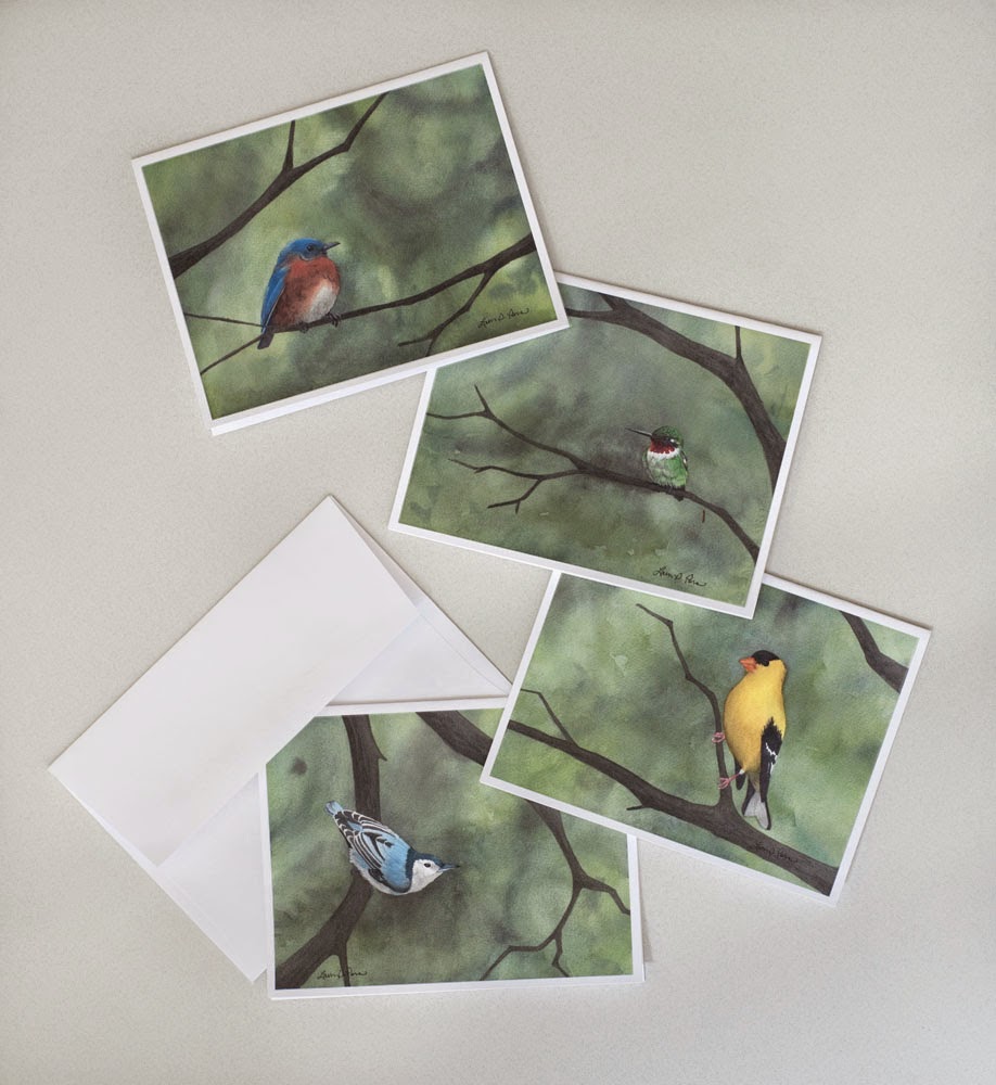 "Summer Birds" note cards by Laura D. Poss