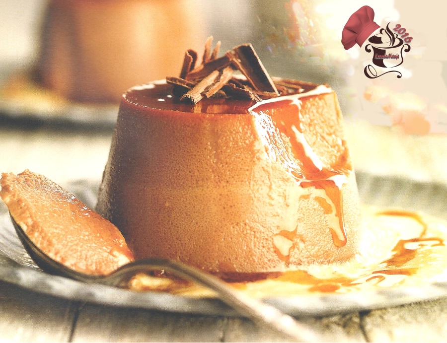 Flan de cacao con natillas de galleta