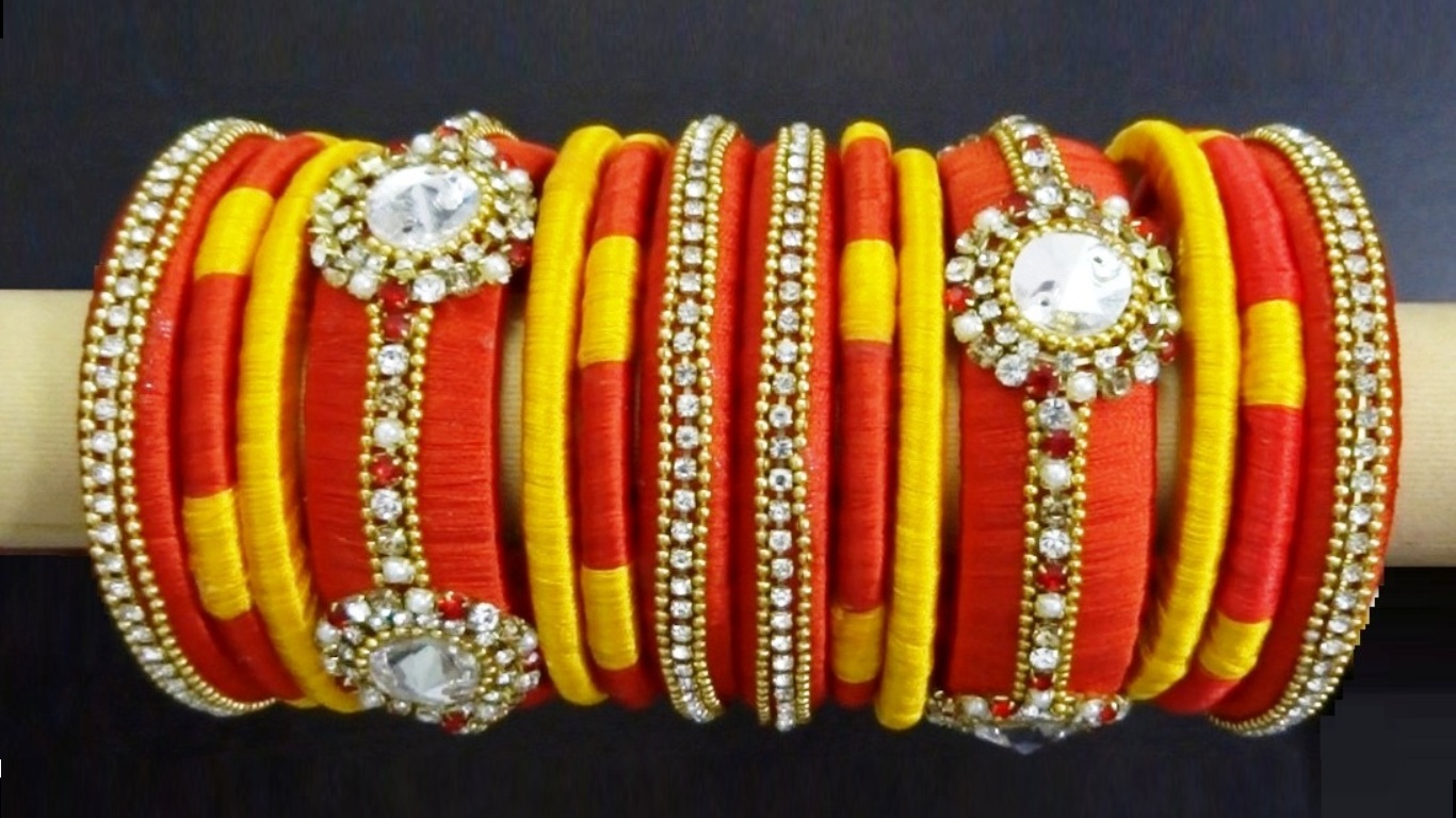 This DIY Silk Thread Bangle Set Can Be Coupled With Earrings And Necklace To Make A Complete Jewelry Of This DIY Silk Thread Bangle Set Can Be Coupled With Earrings And Necklace To Make A Complete Jewelry Of