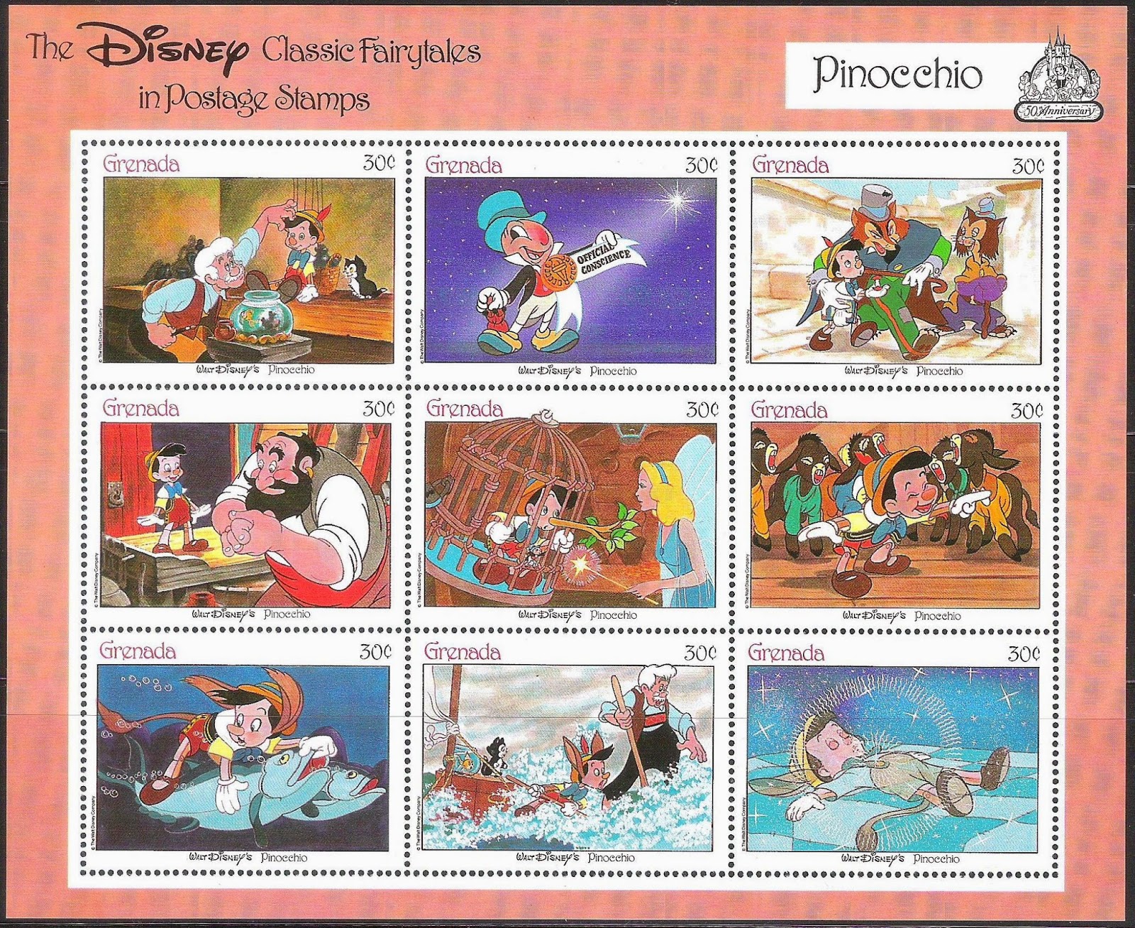 My Postage Stamps Collection Disney Grenada