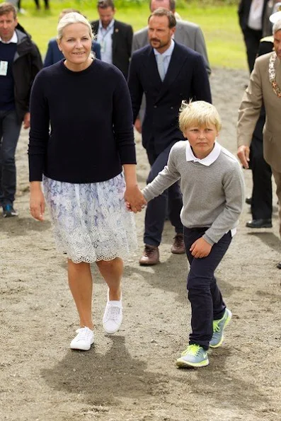 Crown Princess Mette-Marit of Norway, Crown Prince Haakon of Norway and Prince Sverre Magnus of Norway, Princess Ingrid Alexandra of Norway