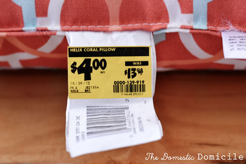 Home Depot Throw Pillows The Domestic Domicile At The Price Tag 4 00 But Even Better A Brought Them Down To 2 Each Victory For Both Pillows Was Major Steal