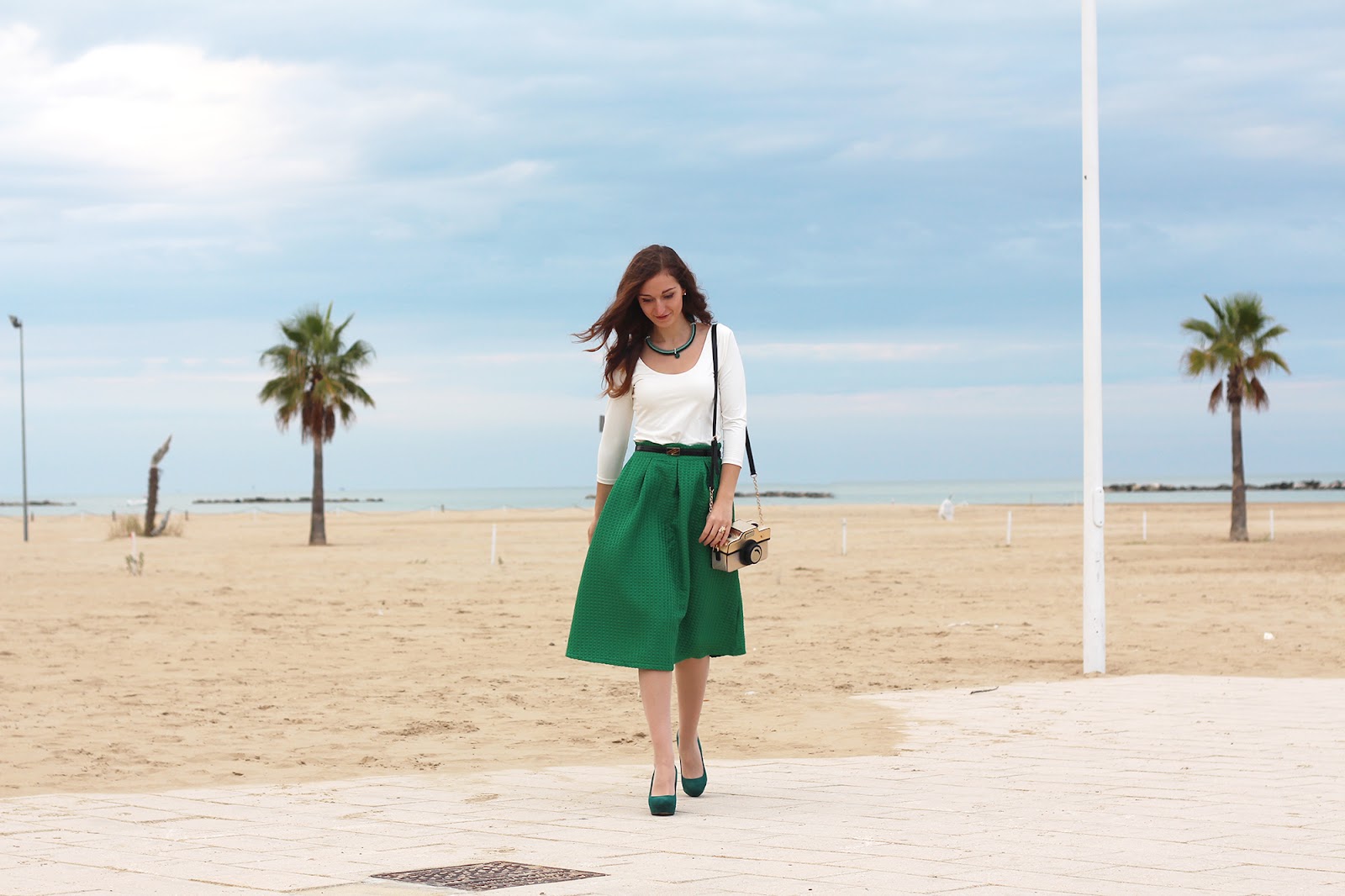 look romantico green midi skirt 