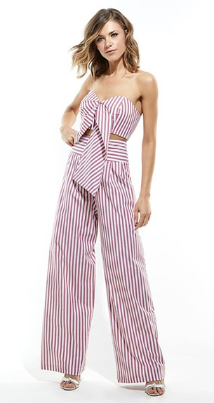 Iorane coleção verão 2018 top cropped e calça com listras Top cropped e calça com listras Iorane coleção verão 2018