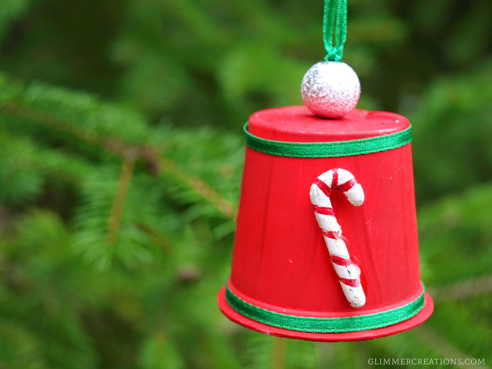 Glimmer Creations: Recycled Single-Serve Coffee Maker Cup Christmas Bell Ornament Tutorial.