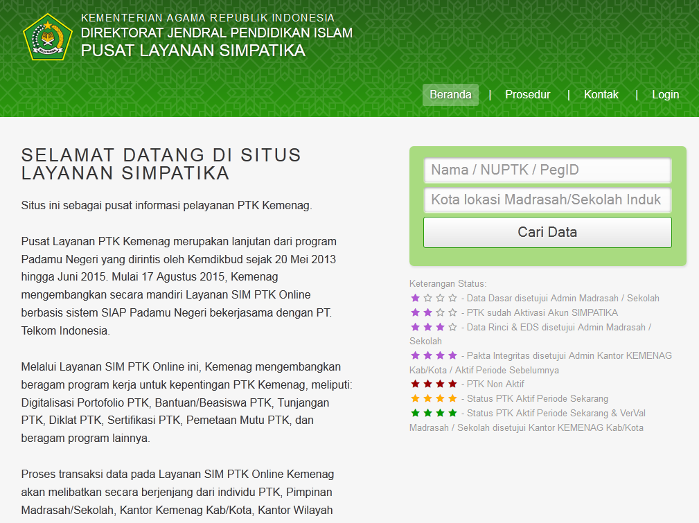 SIMPATIKA LAYANAN PADAMU NEGERI PTK KEMENAG MI WAJIB