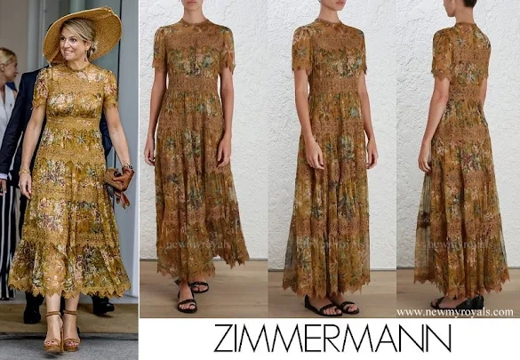 Queen Maxima wore Zimmermann Tropicale Crinkle Dress