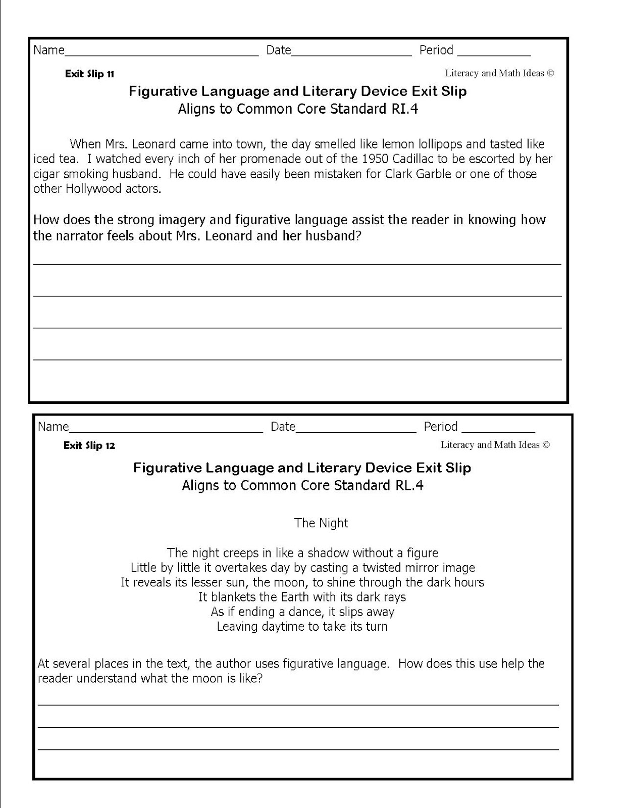 literacy-math-ideas-figurative-language-exit-slips