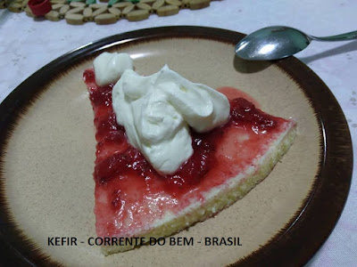 CHEESECAKE COM KEFIR DE LEITE ( SEM BASE DE BISCOITO)