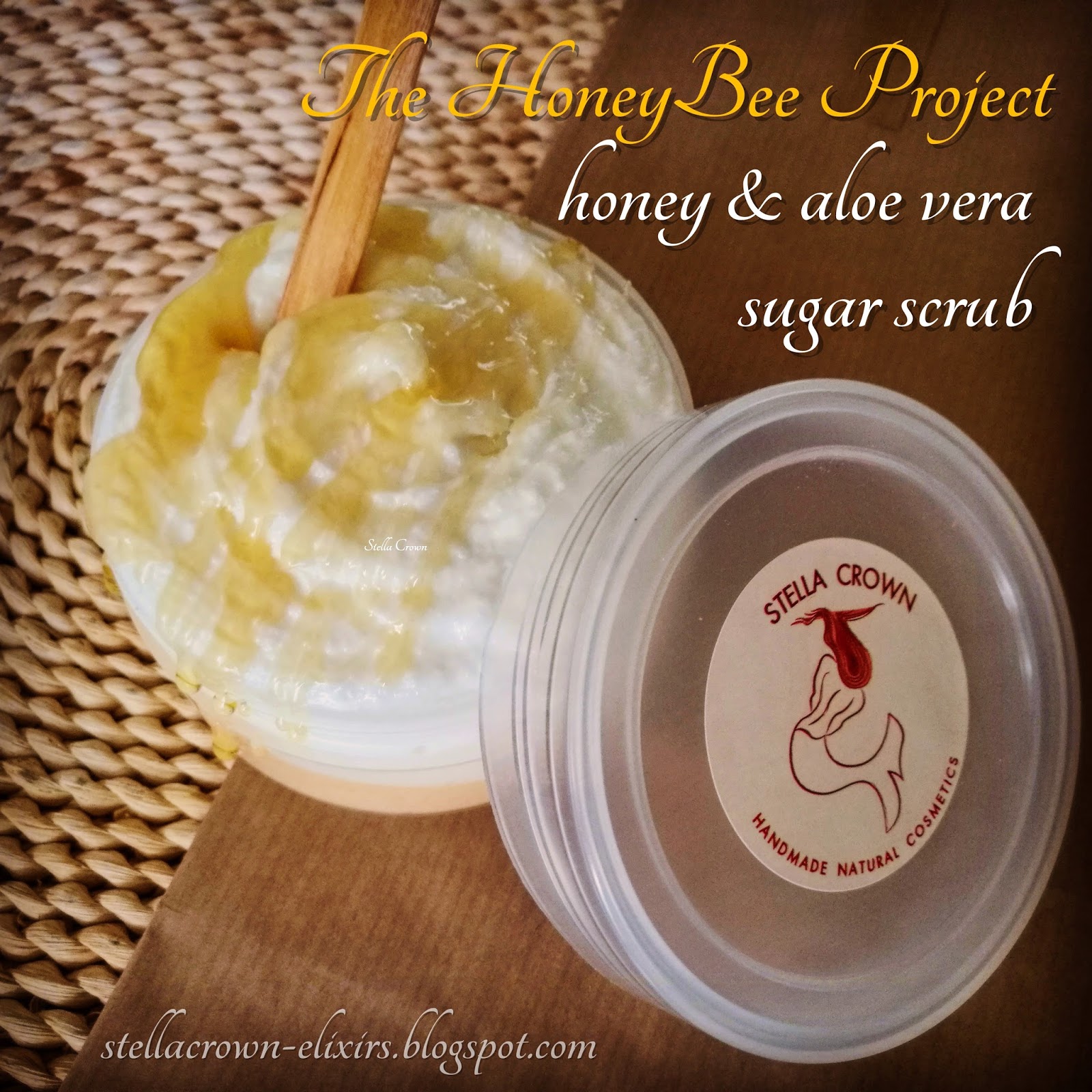 Stella Crown Natural Cosmetics diy honey & aloe vera sugar scrub