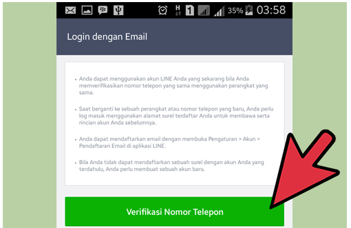 Sentuh tombol Verifikasi nomor telepon Sentuh tombol Verifikasi nomor telepon