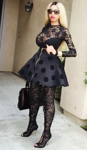 1 Photos: Dencia steps out in lace-up over-the-knee Tom Ford boots
