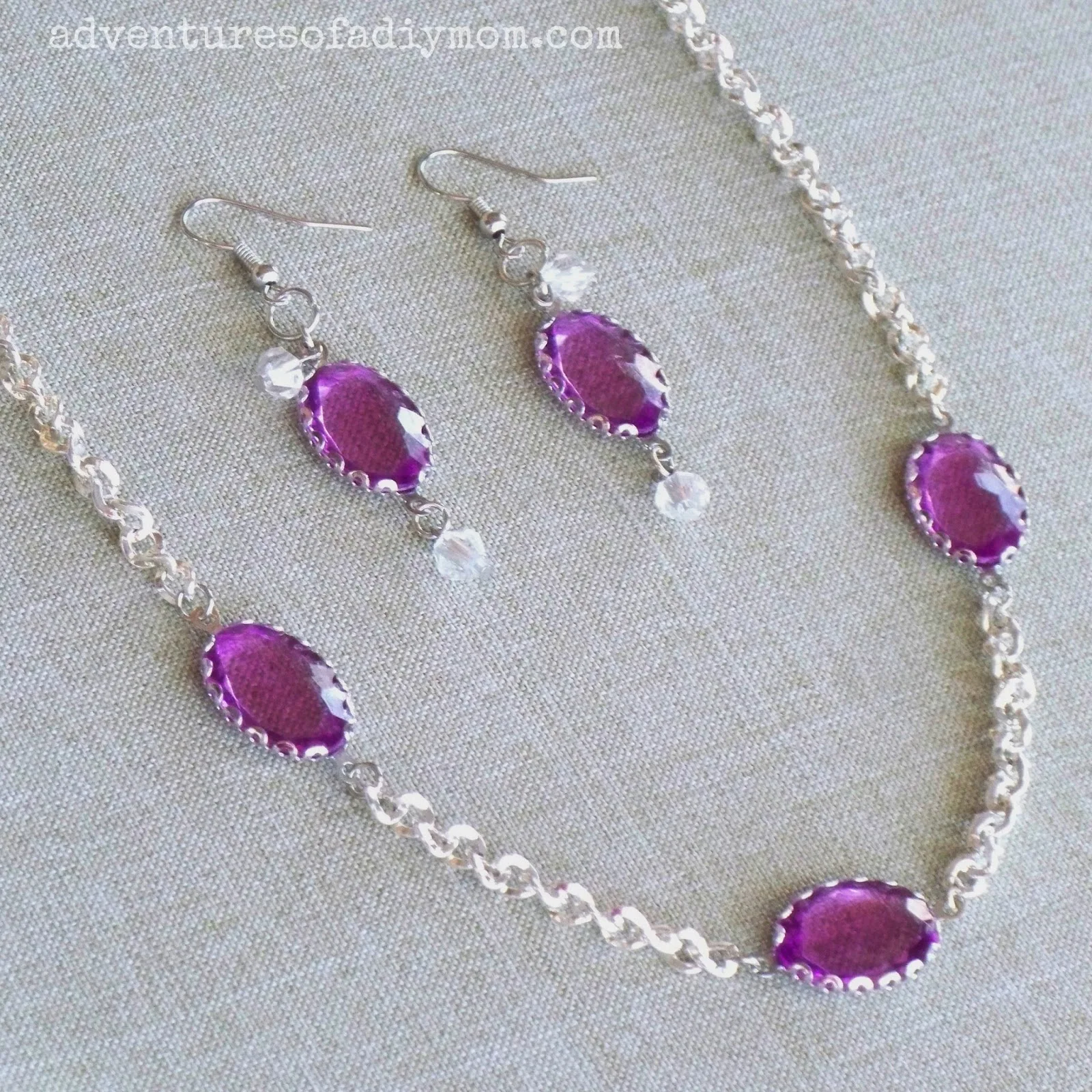 Violet Necklace and Earrings Set
