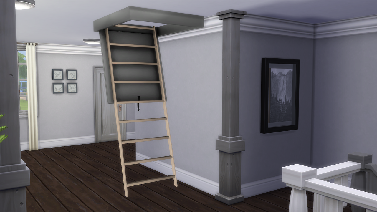 Sims 4 CC's The Best Attic Ladder by Enure Sims