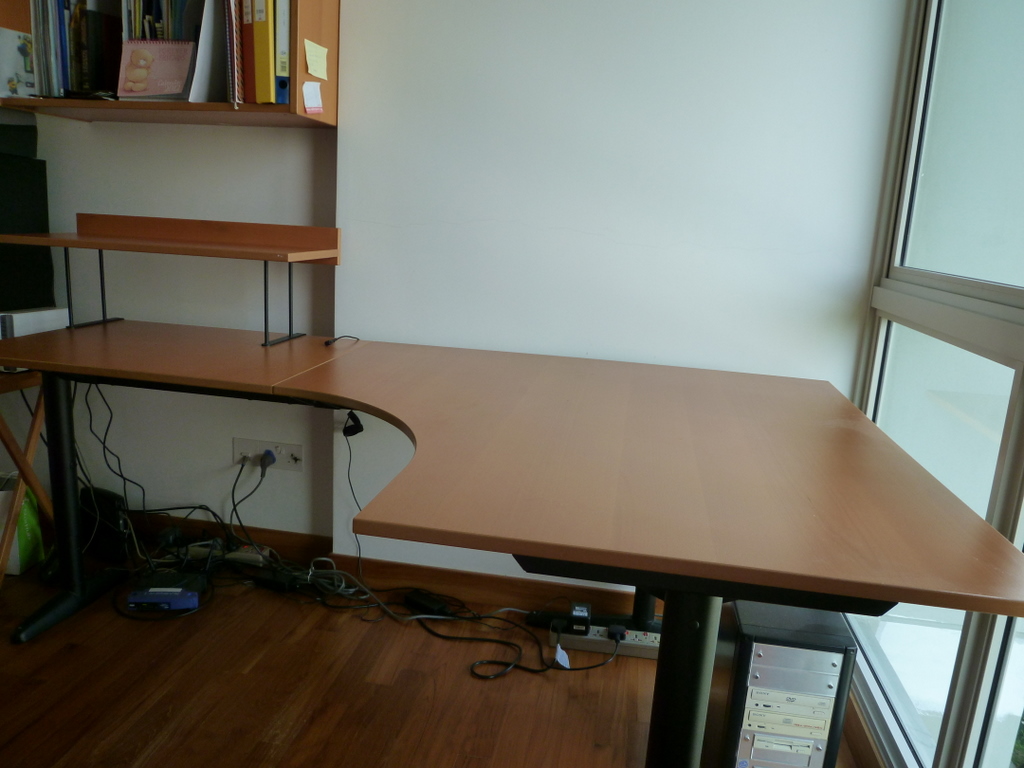 Zeeto's Singapore Garage Sale: Selling fast : L-Shaped IKEA Study Table in excellent condition.