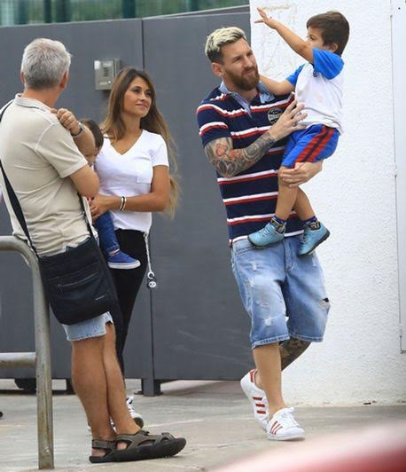 Doting superstar dad Lionel Messi picks up his son from school looking ...