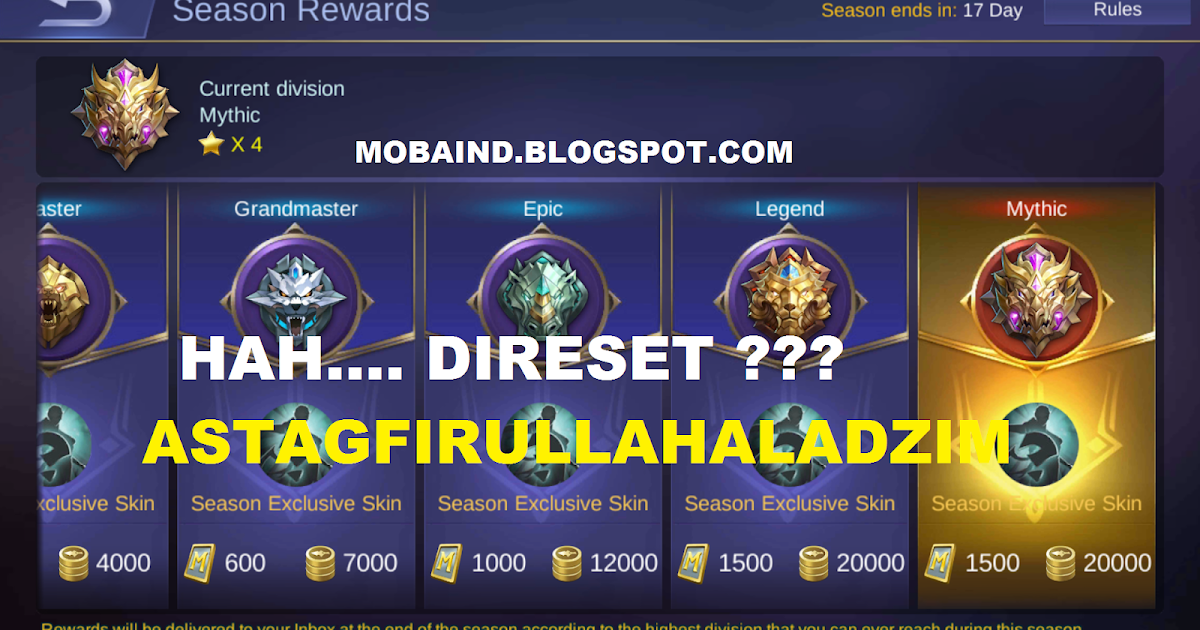 Rank Turun Drastis? Pengertian Reset Rank Mobile Legends - MOBAIND