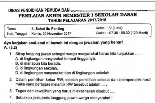 Contoh Soal Hots Kelas 5 Tema 4