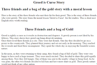 Greed is curse story of three friends and gold